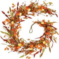 Fall Decor, Fall Garland, 6FT Autumn Eucalyptus Leaves Pumpkin Harvest