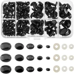 125Pcs Safety Eyes and Noses 5 Size 6/8/11/14/17mm Resin Craft Doll Eyes