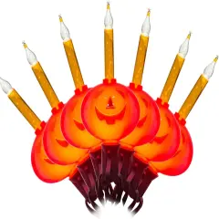 Orange Vintage Halloween String Lights - Jack O Lantern