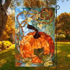 Fall Pumpkins Garden Flag Double Sided Polyester