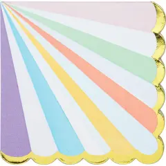 192 pc Bulk Pastel Celebrations Scalloped Luncheon Napkins