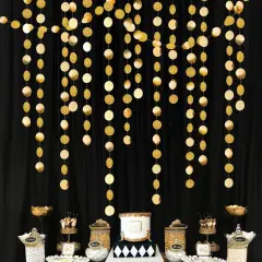 Gold Party Decorations Glitter Dot Garland Circle