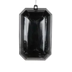 8&Prime; Black Rectangle Jewel Glitter Ornament &ndash; Sparkling Acrylic Jewel