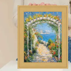 Contemporary Gold Leaf Flat Picture Frame 36x36 frame