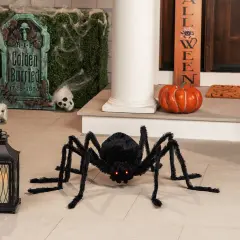 Northlight LED Lighted Spider with Flashing Eyes Halloween Decoration - 48" Black