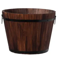 Wooden Whiskey Barrel Planters