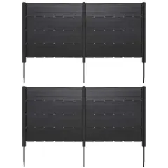 Costway 2 PCS 48" L x 46" H Air Conditioner Fence Outdoor Privacy Fence Screen Brown/White/Black