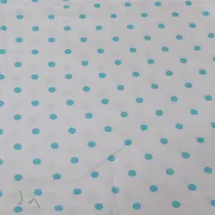 White with Aqua Dots by the 48 inch long piece