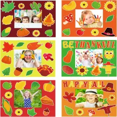 30 Packs - Thanksgiving Fall Picture Frame Craft Kits