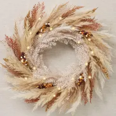 Artificial Faux Pampass Grass Fall Wreaths