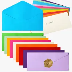 50 Pack #10 Business Envelopes Standard V Flap Invoices Envelopes for Office Checks, Business Letterhead, Letter Mailing 4.13 x 9.49 Inches (10 Colors)