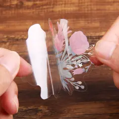 Gilding Flower Stickers (240 Pieces) - Glitter Watercolor Transparent Stickers for Card Making Scrapbooking Envelopes Wrapped Gifts Arts and Crafts Journaling