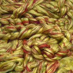 Designer Blend Merino, Mulberry Silk, Sari Silk, and Bamboo Top Roving. Fancy, Colorful, Exotic - Limited Edition. Spring Flowers