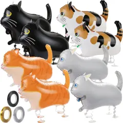 3 Ribbons for Cat Theme Birthday Party Decorations(White, Gold, Black, Coffee)