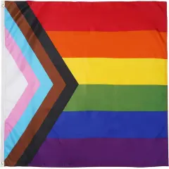 Pride Flag 4x6 Ft Progress Pride Rainbow Flag LGBT Community Gay Pride Lesbian Transgender Bisexual Flags Banner Fade Resistant for Indoor Outdoor