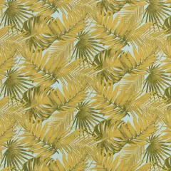 Aqua - Aqua & Teal,Green Leaves,Tropical & Botanical Upholstery Fabric 54 Inches"