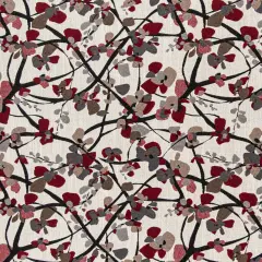 Crimson - Red & Burgundy Abstract & Geometric,Leaves Upholstery Fabric 54 Inches"