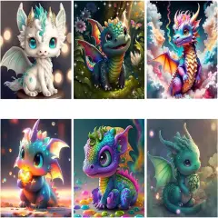 Diamond Painting Kits for Adults - 6 Pack Little Dragon