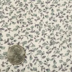 1 Yard Rayon Crinkle Crepon Fabric Ivory & Desert Sage 50/52" Lightweight Textured Apparel