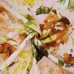 1 Yard Pink Salt Rayon Crepon Fabric Lightweight Woven Crinkle Material for Dresses Tops 50/52" Wide