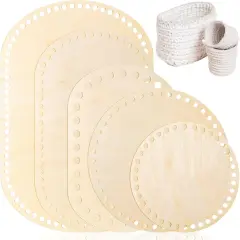 10 Pcs Wooden Basket Bottom for Crochet