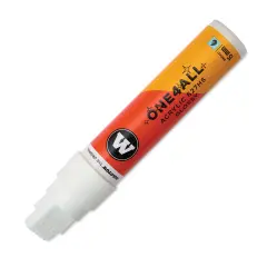 Molotow One4All Acrylic Marker - 15 mm Tip, White Glossy, Chisel Tip