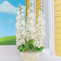 Collections Etc Gorgeous Artificial Delphinium Bushes - Set of 3