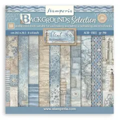 Stamperia Backgrounds Double-Sided Paper Pad 8"X8" 10/Pkg-Silent Sea