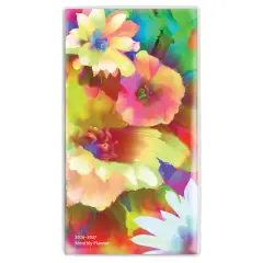 Floral Fireworks | 2026-2027 3.5 x 6.5 Inch Two Year Monthly Pocket Planner Calendar