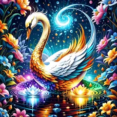 Diamond Painting Kits for Adults Swan, 5D DIY Diamond Art Kits for Beginners Round Full Drill Diamond Painting for Home Wall Decoration 12&times;12inch, Animal