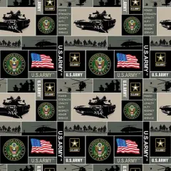 Sykel Enterprises U.S Army Block Fleece Fabric by the Yard