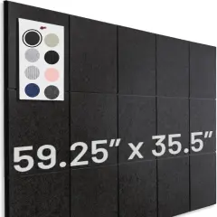 Black Bulletin Board for Wall 59" x 36"