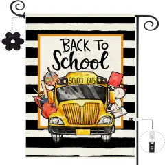School Bus Back to School Garden Flag