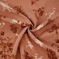1 Yard Coral Pink Rayon Crepon Fabric Lightweight Crinkle Apparel Fabric 50/52" Wide