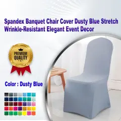 1 Piece Spandex Banquet Chair Cover Dusty Blue Stretch Wrinkle-Resistant Elegant Event Decor