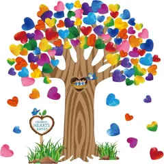 Classroom Tree Bulletin Board Decorations Set - Hearts