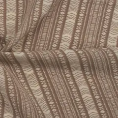 1 Yard Taupe Ivory Poly Spandex Print Apparel Fabric 57/58 Inch Width
