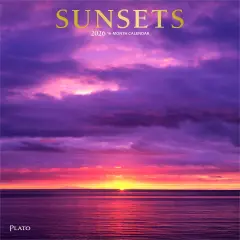 Sunsets | 2026 12 x 24 Inch (Hanging) Monthly Square Wall Calendar | Foil Stamped Cover