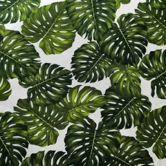 1 Yard Monstera Leaf Upholstery Fabric 1100% Cotton Heavy Barkcloth 36in L x 56in W Ivory