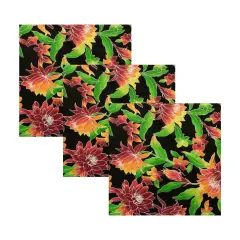 1 Yard Water Lily Floral Poly Cotton Fabric Soft Lightweight for Sewing Crafts 45 inch Width