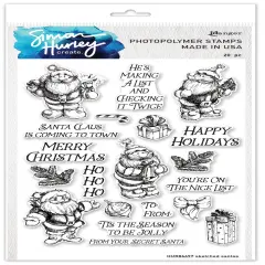 Simon Hurley create. Clear Stamps 6"X9"-Sketched Santas