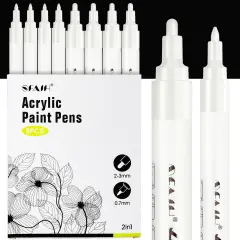 8 Pack 2-3MM Medium Tip Acrylic White Paint Markers