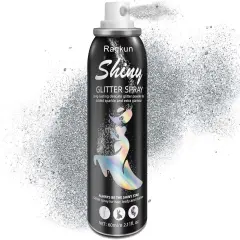 Body Glitter, Body Glitter Spray, Glitter Spray for Hair and Body, Long-Lasting and Quick-Drying Silver Glitter Hairspray Suitable for Stage, Festival Rave and Makeup Prom (2.11 Fl Oz)