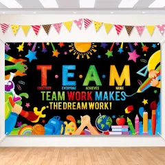 Motivational Classroom Banner Back To School Backdrop Decoration - Black