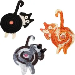 (3PC) -Drink Coaster | Cat Gifts for Cat Lovers,Fun Woven Creative Coasters