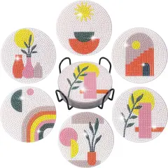 6 Pcs Diamond Art Coasters