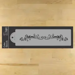 Florentine Mini Scroll Cake Stencil | C811 by Designer Stencils | Cake Decorating Tools |