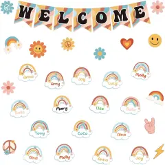 61pcs Retro Welcome Back to School Bulletin Board Welcome