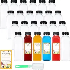 24Pcs12oz Empty Juice Bottles with Caps