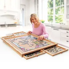 Collections Etc Deluxe Jigsaw Puzzle Workspace Organizer with Drawers